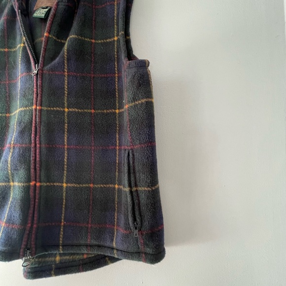 Lauren Ralph Lauren Tartan Plaid Fleece Vest With Hood Size L - Picture 5 of 9